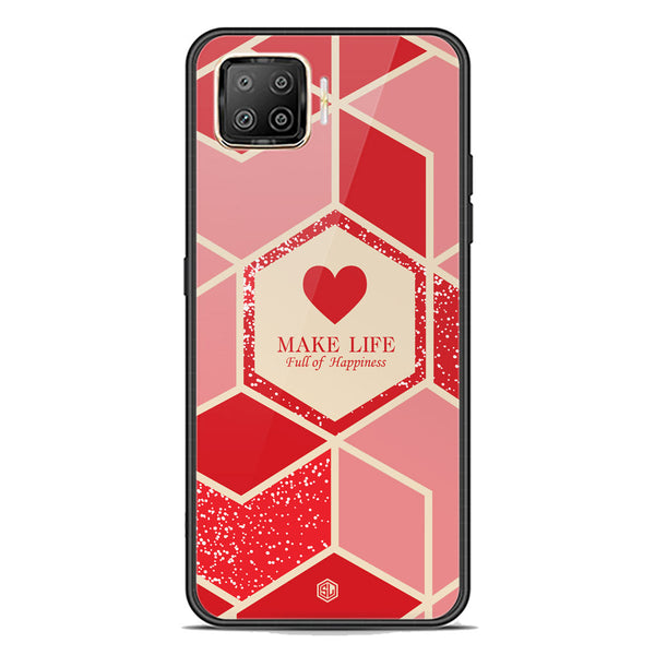 Happiness Series Soft Phone Case - Premium Glass Case - Design 5 - Oppo F17