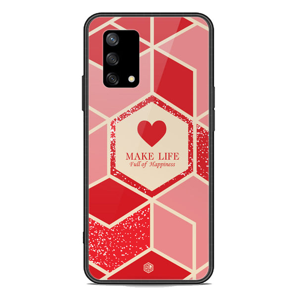 Happiness Series Soft Phone Case - Premium Glass Case - Design 5 - Oppo A95