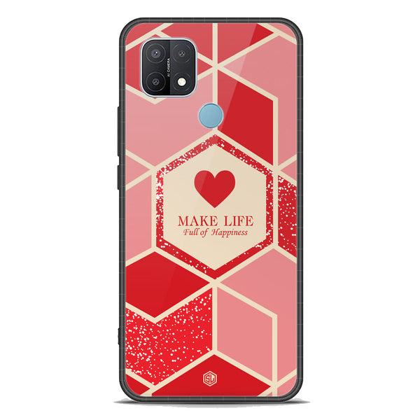 Happiness Series Soft Phone Case - Premium Glass Case - Design 5 - Oppo A35