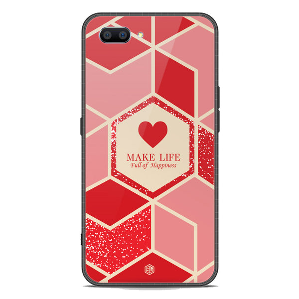 Happiness Series Soft Phone Case - Premium Glass Case - Design 5 - Oppo A3s