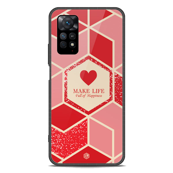 Happiness Series Soft Phone Case - Premium Glass Case - Design 5 - Xiaomi Redmi Note 11E Pro