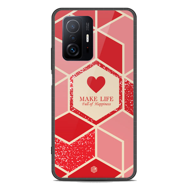 Happiness Series Soft Phone Case - Premium Glass Case - Design 5 - Xiaomi 11T Pro