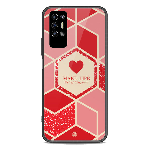 Happiness Series Soft Phone Case - Premium Glass Case - Design 5 - Tecno Pova 2