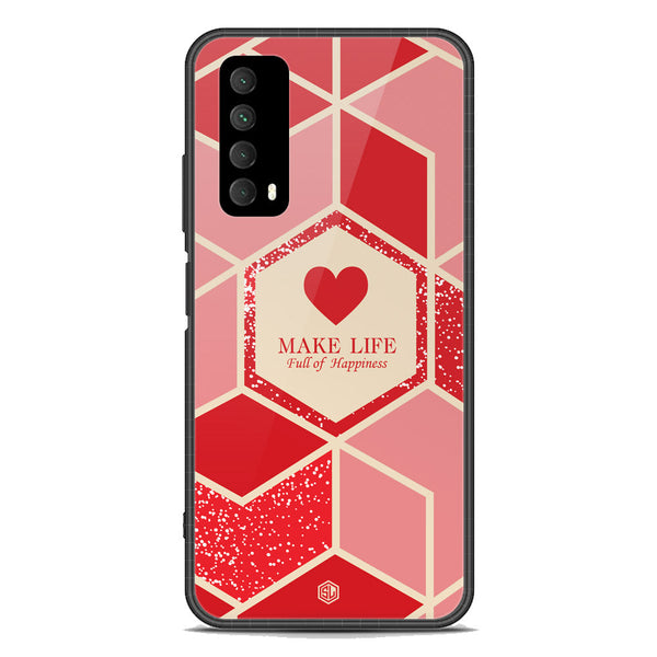 Happiness Series Soft Phone Case - Premium Glass Case - Design 5 - Huawei Y7a