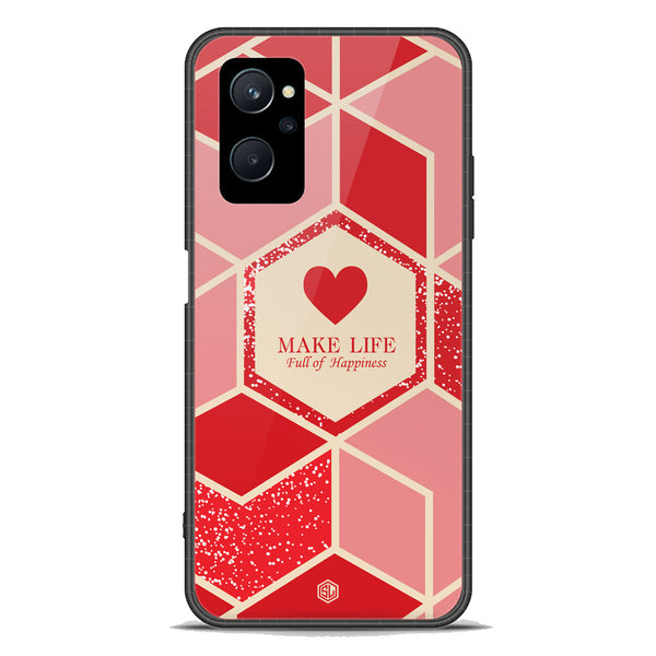 Happiness Series Soft Phone Case - Premium Glass Case - Design 5 - Realme 9i