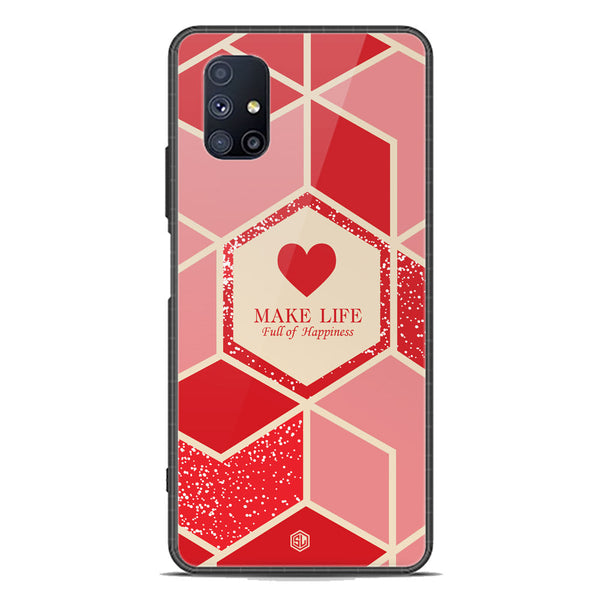 Happiness Series Soft Phone Case - Premium Glass Case - Design 5 - Samsung Galaxy M51