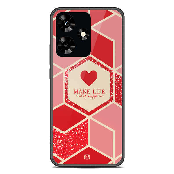 Happiness Series Soft Phone Case - Premium Glass Case - Design 5 - Infinix Hot 30