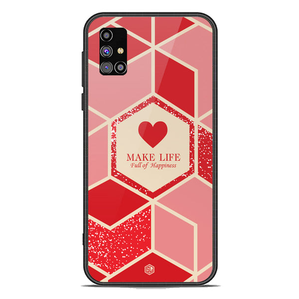 Happiness Series Soft Phone Case - Premium Glass Case - Design 5 - Samsung Galaxy M31s