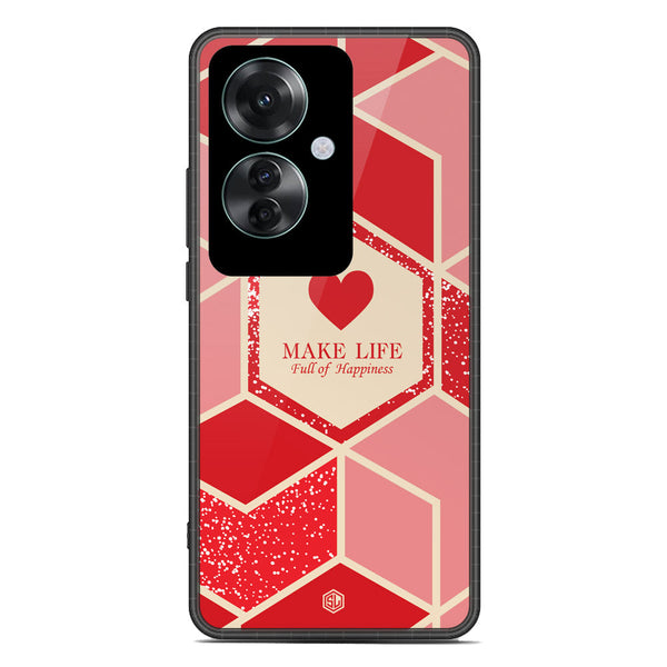 Happiness Series Soft Phone Case - Premium Glass Case - Design 5 - Oppo Reno 11F