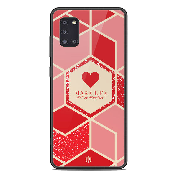 Happiness Series Soft Phone Case - Premium Glass Case - Design 5 - Samsung Galaxy A31