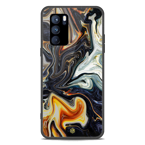 Marble Series Soft Phone Case - Premium Glass Case - Design 1 - Oppo Reno 6 Pro 5G