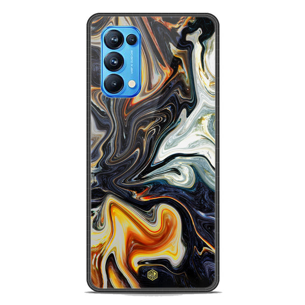 Marble Series Soft Phone Case - Premium Glass Case - Design 1 - Oppo Reno 5 Pro 5G