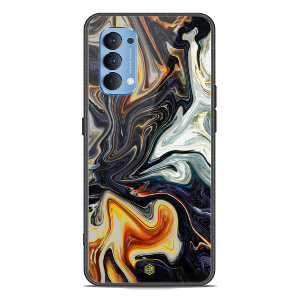 Marble Series Soft Phone Case - Premium Glass Case - Design 1 - Oppo Reno 4