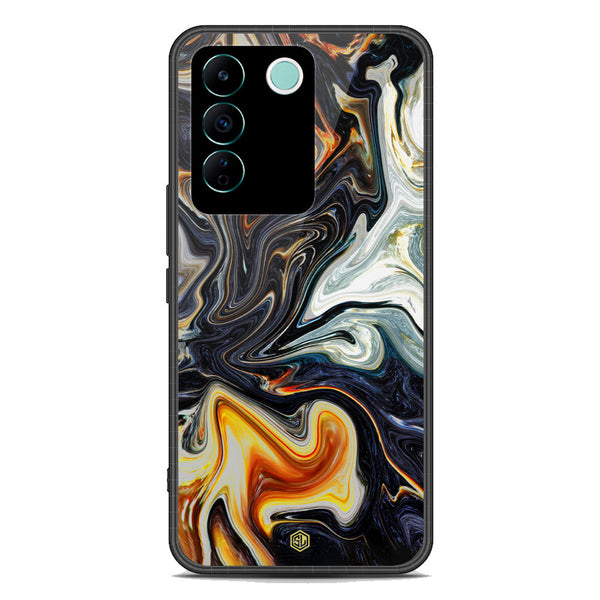 Marble Series Soft Phone Case - Premium Glass Case - Design 1 - Vivo S16e