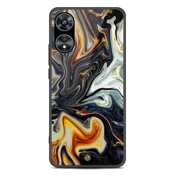 Marble Series Soft Phone Case - Premium Glass Case - Design 1 - Oppo A58 4G