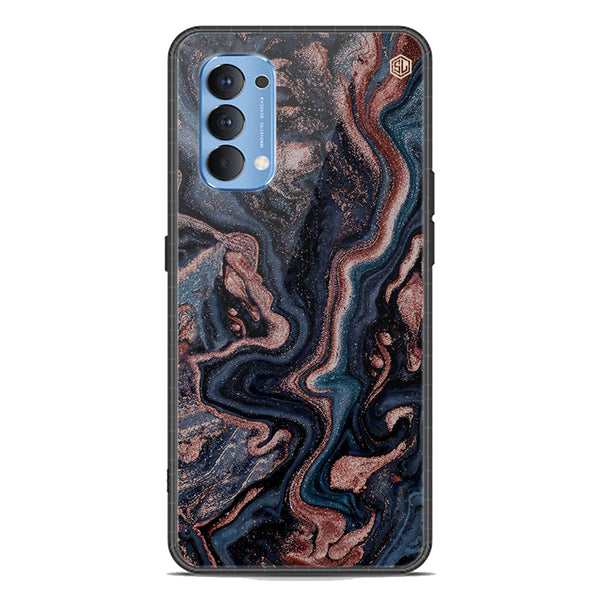 Marble Series Soft Phone Case - Premium Glass Case - Design 4 - Oppo Reno 4