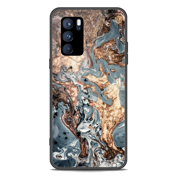 Marble Series Soft Phone Case - Premium Glass Case - Design 5 - Oppo Reno 6 Pro 5G