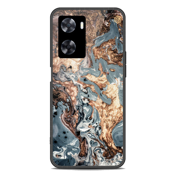 Marble Series Soft Phone Case - Premium Glass Case - Design 5 - Oppo A77s