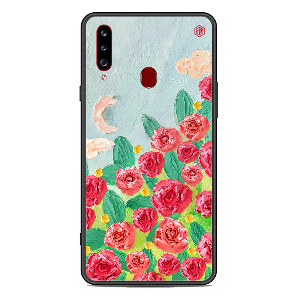 Floral Series Soft Phone Case - Premium Glass Case - Design 10 - Samsung Galaxy A20s