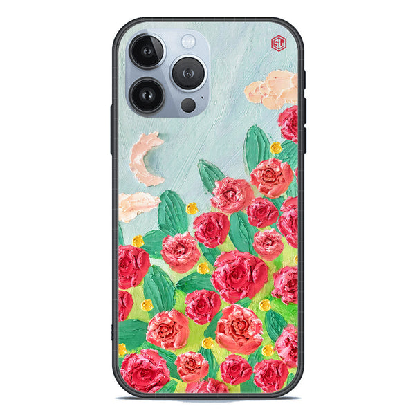 Floral Series Soft Phone Case - Premium Glass Case - Design 10 - iPhone 13 Pro