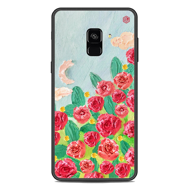 Floral Series Soft Phone Case - Premium Glass Case - Design 10 - Samsung Galaxy A8 2018