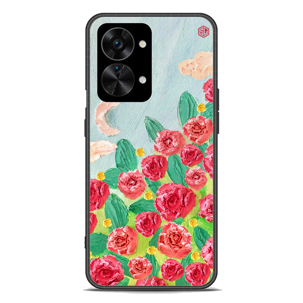 Floral Series Soft Phone Case - Premium Glass Case - Design 10 - OnePlus Nord 2T