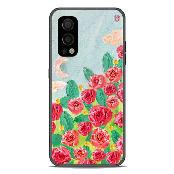 Floral Series Soft Phone Case - Premium Glass Case - Design 10 - OnePlus Nord 2