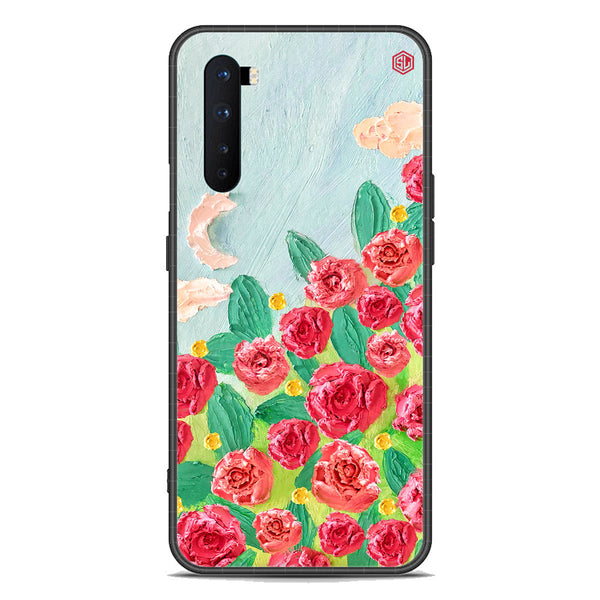 Floral Series Soft Phone Case - Premium Glass Case - Design 10 - OnePlus Nord