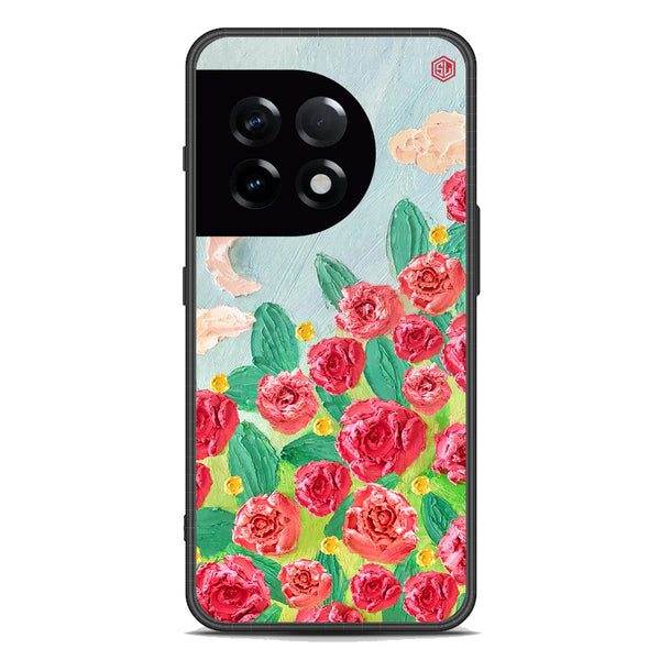 Floral Series Soft Phone Case - Premium Glass Case - Design 10 - OnePlus Ace 2