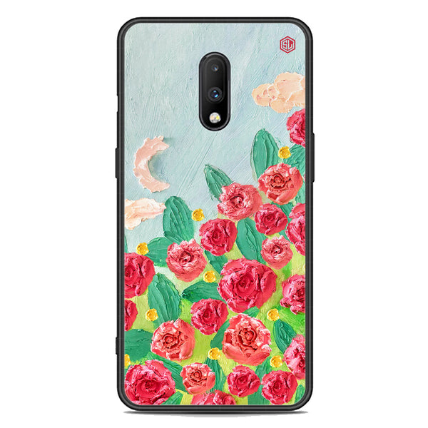 Floral Series Soft Phone Case - Premium Glass Case - Design 10 - OnePlus 7