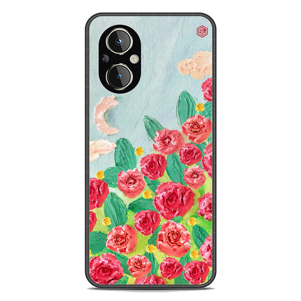 Floral Series Soft Phone Case - Premium Glass Case - Design 10 - Oppo Reno7 Z 5G