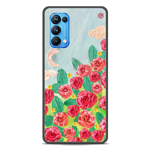 Floral Series Soft Phone Case - Premium Glass Case - Design 10 - Oppo Reno 5 Pro 5G