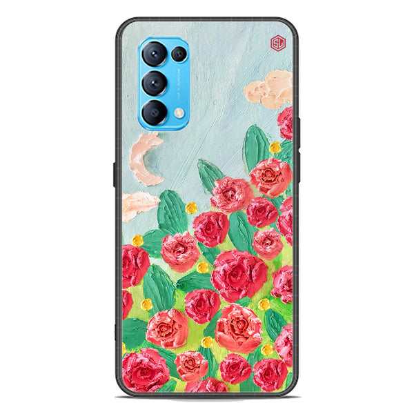 Floral Series Soft Phone Case - Premium Glass Case - Design 10 - Oppo Reno 5 4G