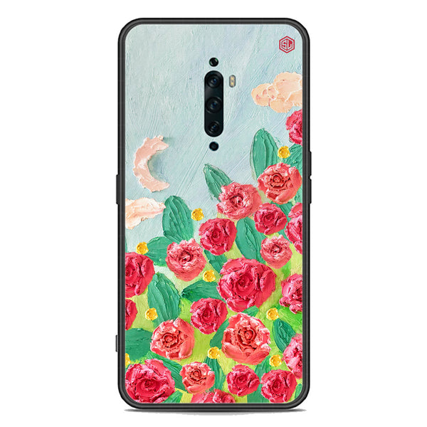 Floral Series Soft Phone Case - Premium Glass Case - Design 10 - Oppo Reno 2F