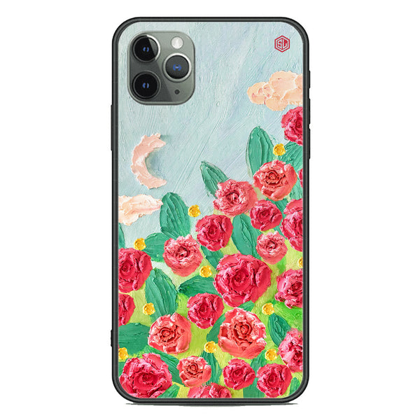 Floral Series Soft Phone Case - Premium Glass Case - Design 10 - iPhone 11 Pro Max