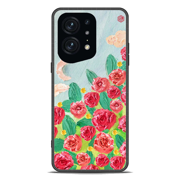 Floral Series Soft Phone Case - Premium Glass Case - Design 10 - Oppo Find X5 Pro