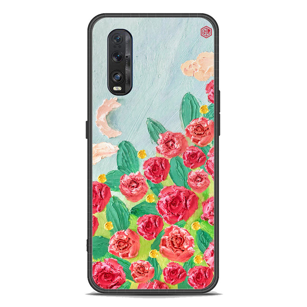 Floral Series Soft Phone Case - Premium Glass Case - Design 10 - Oppo Find X2