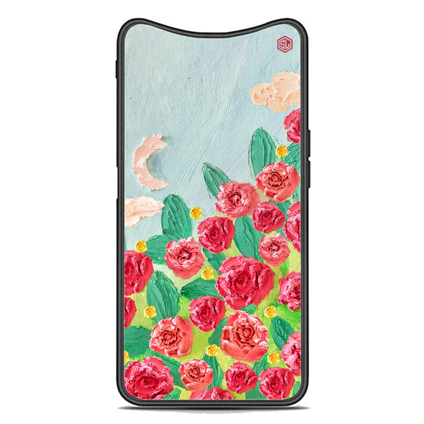 Floral Series Soft Phone Case - Premium Glass Case - Design 10 - Oppo Find X