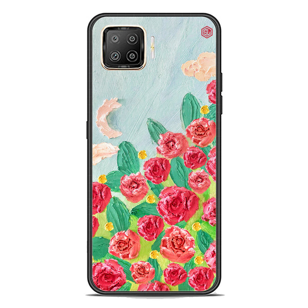 Floral Series Soft Phone Case - Premium Glass Case - Design 10 - Oppo F17 Pro