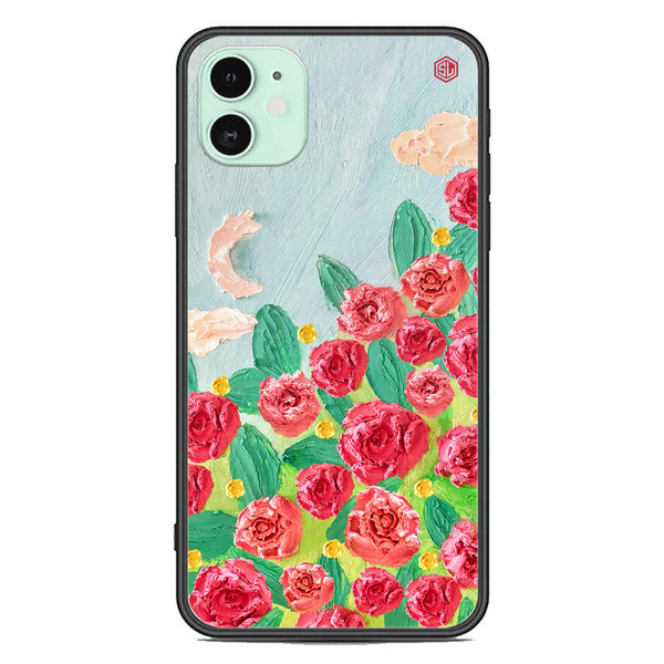 Floral Series Soft Phone Case - Premium Glass Case - Design 10 - iPhone 11