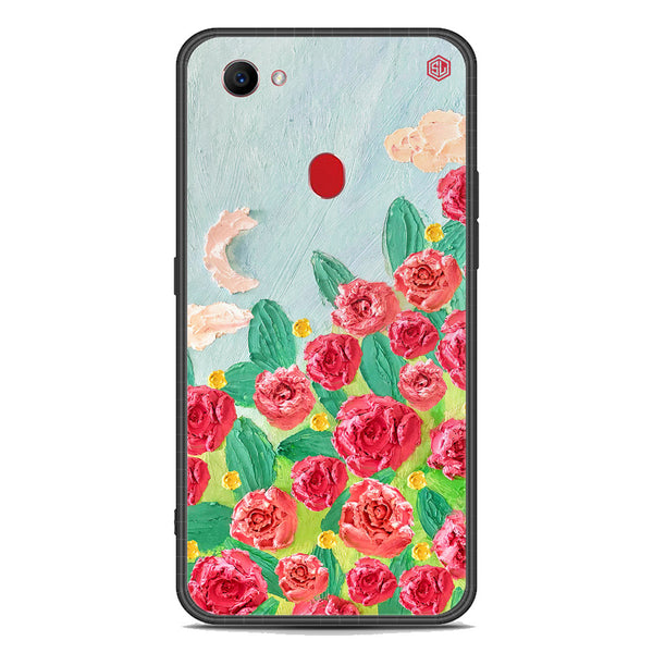 Floral Series Soft Phone Case - Premium Glass Case - Design 10 - Oppo F7