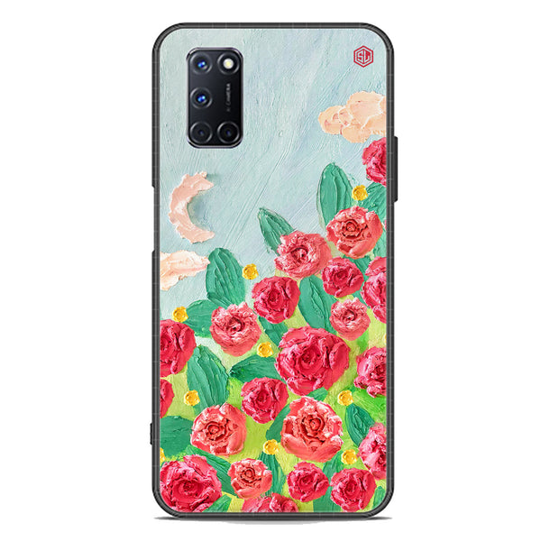 Floral Series Soft Phone Case - Premium Glass Case - Design 10 - Oppo A92