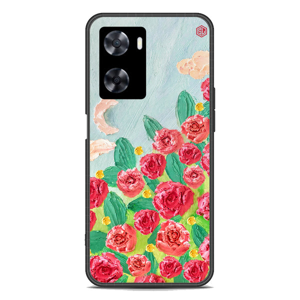 Floral Series Soft Phone Case - Premium Glass Case - Design 10 - Oppo A77s