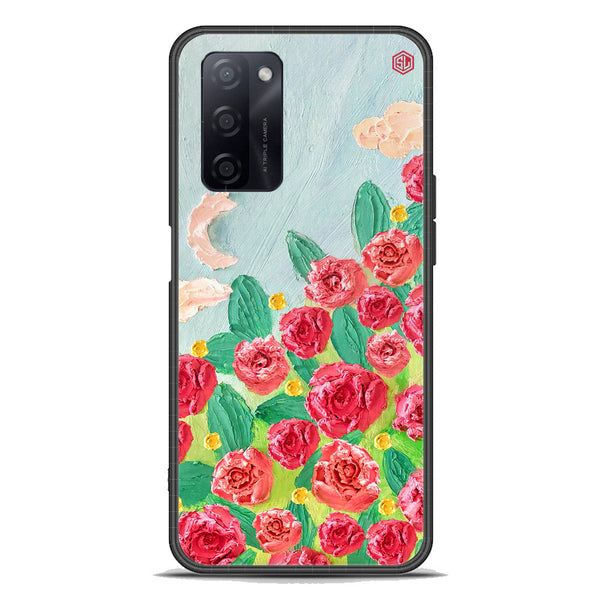 Floral Series Soft Phone Case - Premium Glass Case - Design 10 - Oppo A55 5G