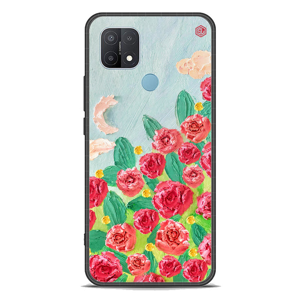 Floral Series Soft Phone Case - Premium Glass Case - Design 10 - Oppo A35