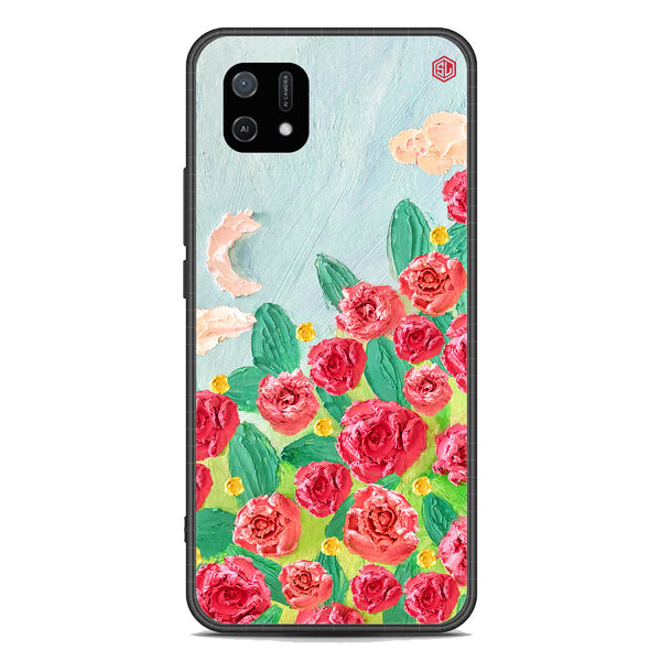 Floral Series Soft Phone Case - Premium Glass Case - Design 10 - Oppo A16K