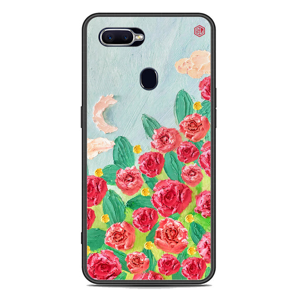 Floral Series Soft Phone Case - Premium Glass Case - Design 10 - Oppo A7x