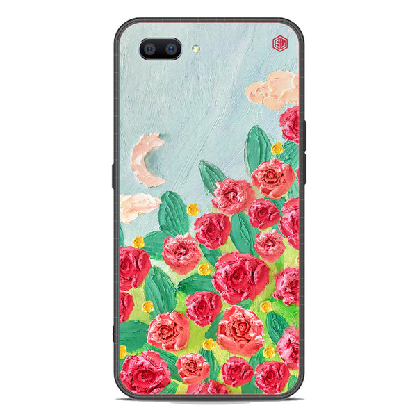 Floral Series Soft Phone Case - Premium Glass Case - Design 10 - Oppo A3s