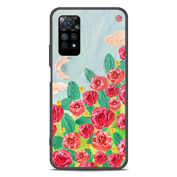 Floral Series Soft Phone Case - Premium Glass Case - Design 10 - Xiaomi Redmi Note 11E Pro