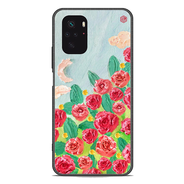 Floral Series Soft Phone Case - Premium Glass Case - Design 10 - Xiaomi Redmi Note 10 4G